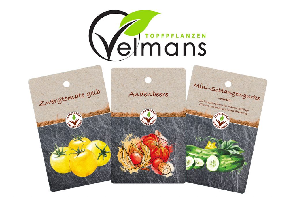 Velmans Logo und Etiketten