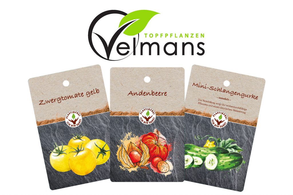 Velmans Logo und Etiketten
